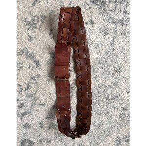 Brown leather women's belt.